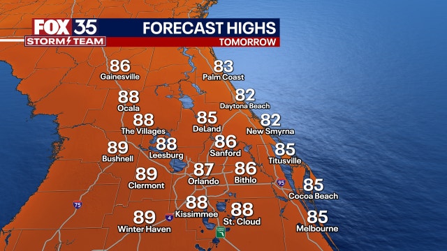 Orlando weather: Tuesday will bring slightly cooler temperatures behind front