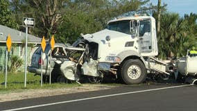 1 dead in Brevard County crash involving minivan, cement truck: FHP