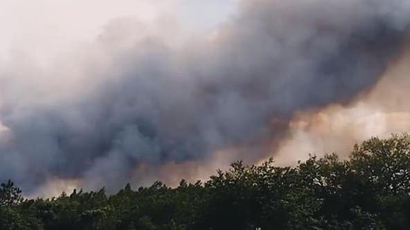 Fire crews respond to large wildfire in Volusia County