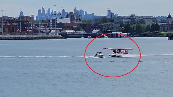 Dramatic video shows floatplane crash into boat during takeoff in Vancouver, B.C.