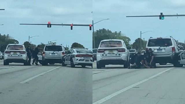 Suspect who tried to run officer over taken down at Palm Bay intersection, police say: VIDEO