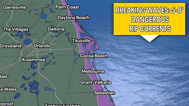 'Life-threatening' conditions expected at Central Florida beaches as disturbance approaches coast: NWS