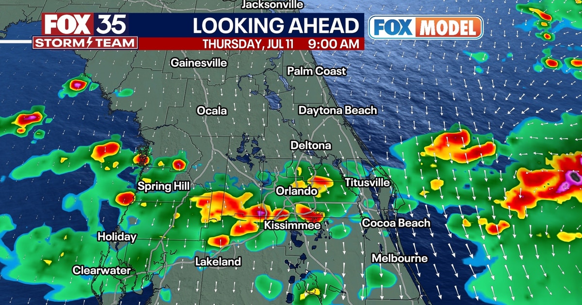Multiple rounds of heavy rain in store for Central Florida on Thursday ...