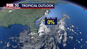 NHC lowers development odds of tropical disturbance that popped up off Florida coast this week