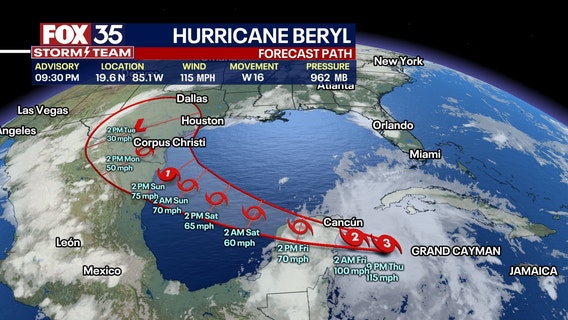 Hurricane Beryl forecast to make landfall in Mexico Friday: NHC