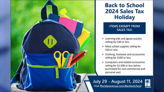 Florida's Back to School Sales Tax Holiday: These items will be tax-free starting July 29