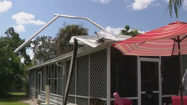 Port Orange woman loses carport as storm sweeps through neighborhood