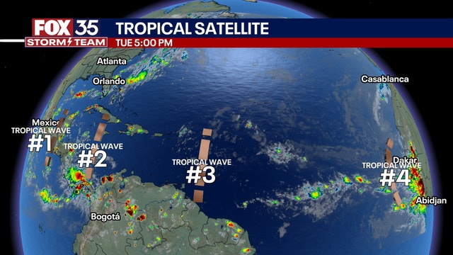 NHC tracking 4 tropical waves in the Atlantic as we near peak of hurricane season