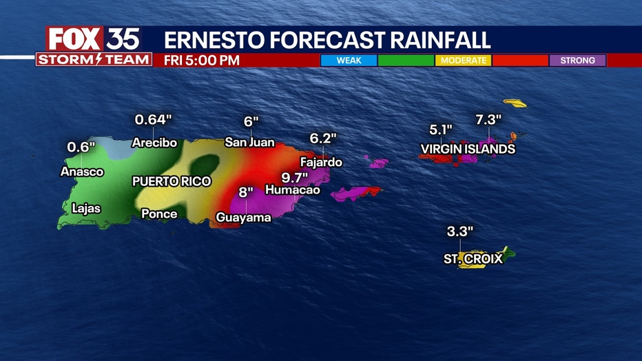 Tropical Storm Ernesto lashes Puerto Rico with flooding rain, forecast