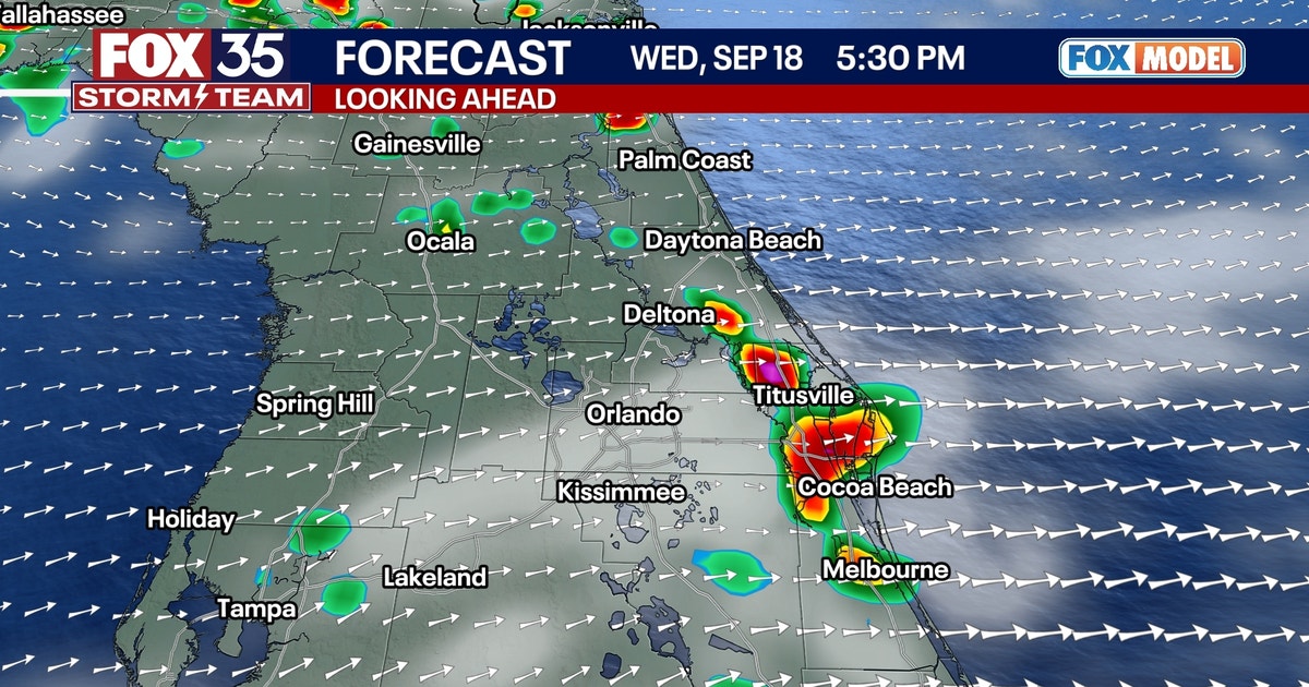 Afternoon storms return to Central Florida on Wednesday, mainly around ...