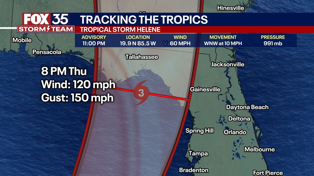 Live updates Tropical Storm Helene picks up speed as it approaches