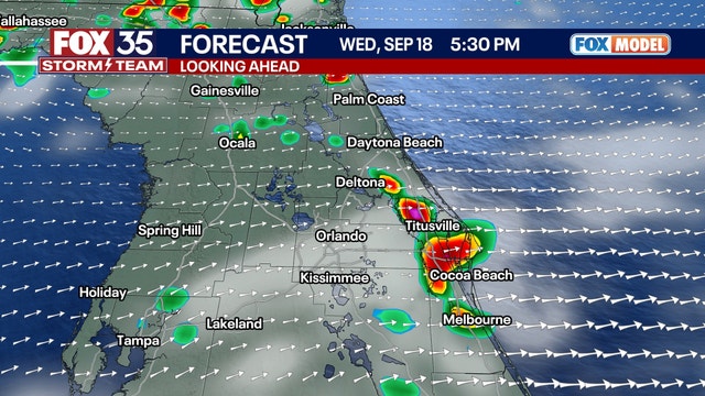 Afternoon storms return to Central Florida on Wednesday, mainly around coast