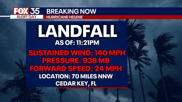 Hurricane Helene makes landfall in Florida's Big Bend region near Perry as powerful Cat 4 storm