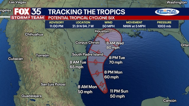 Potential Tropical Cyclone Six forms in Gulf of Mexico, expected to become tropical depression