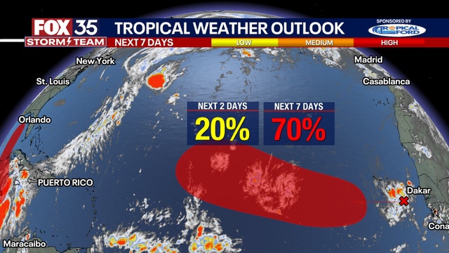 National Hurricane Center says disturbance in Atlantic could become tropical depression later this week