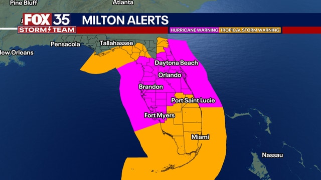 Hurricane Milton: Current watches and warnings in effect for Central Florida counties