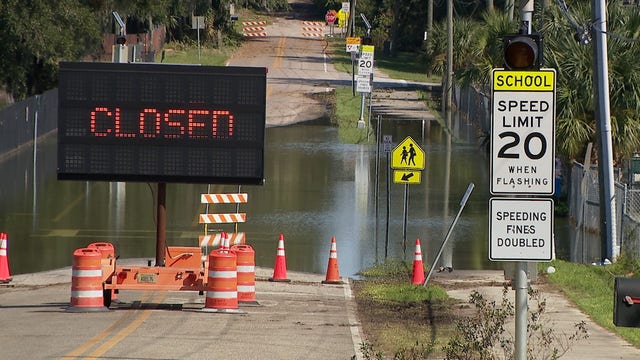 DeLand Middle School limits entryways, plans to bus students in through flooded roadways