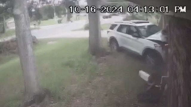 SUV crashes into house, driver flees scene; homeowner grateful no one was hurt