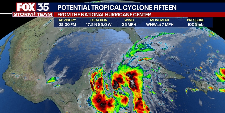 Potential Tropical Cyclone 15 forms in Caribbean near Yucatán