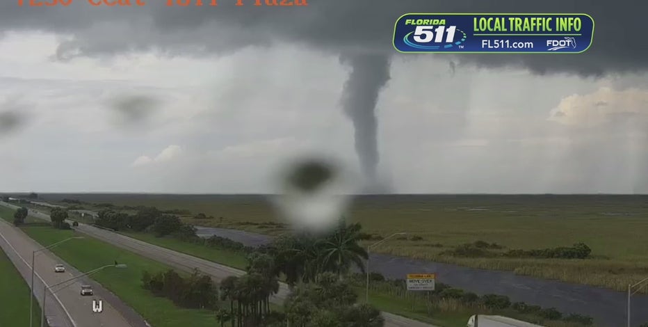 Video: Florida traffic camera captured tornado as Hurricane Milton impacts state