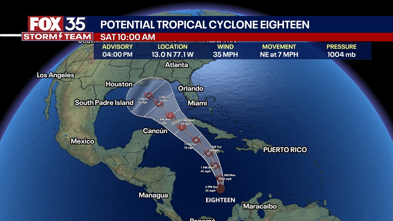 Potential Tropical Cyclone 18 forecast to become hurricane in