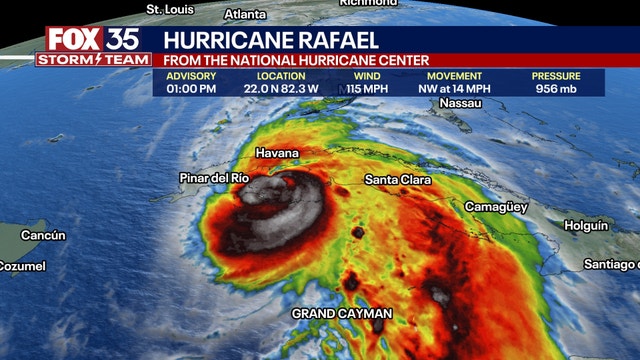 Hurricane Rafael rages to major Category 3 storm with 115 mph winds