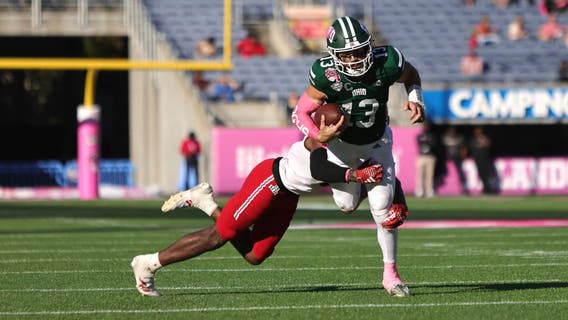 Navarro has big first half, Ohio holds off Jacksonville State 30-27 in Cure Bowl