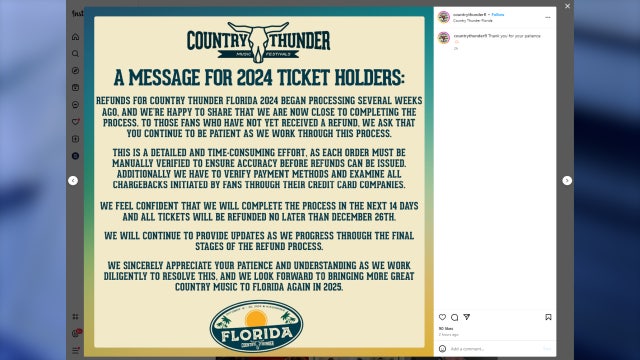Country Thunder Florida refunds: Where are they?