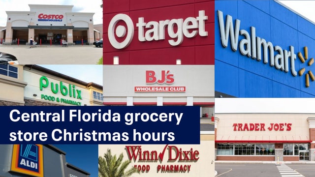 What Central Florida grocery stores are open Christmas Eve? Are any open Christmas Day?