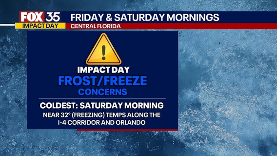 Orlando weather: Frost expected across most of Central Florida on Friday and Saturday with temps in 30s