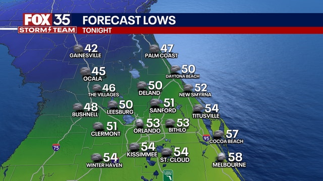 Orlando weather: Cold front moving into Florida Monday night bringing cooler temps and rain