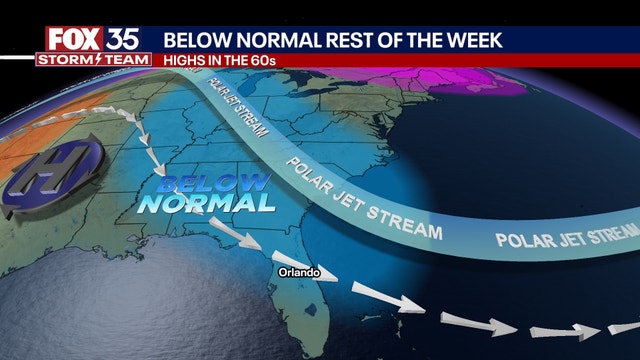 Orlando weather: Cooler, below-normal temperatures remain for rest of the week