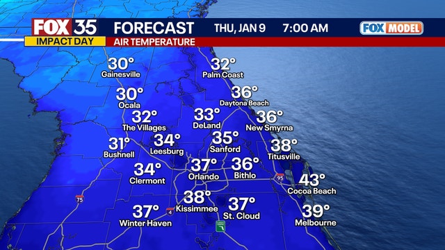 Orlando weather: Unseasonably cooler temperatures extend into Thursday across Central Florida