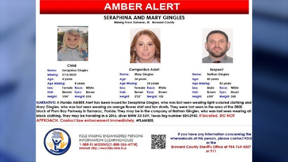 4-year-old girl safe, mom dead, father arrested in Florida Amber Alert: Deputies