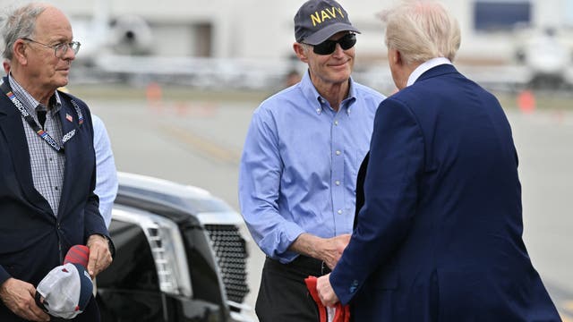 President Donald Trump meets with Sen. Rick Scott, State Sen. Randy Fine