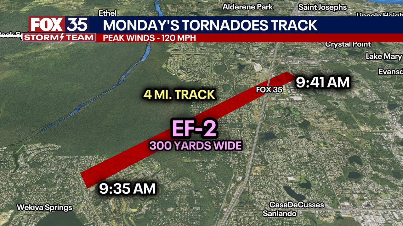 Path of EF2 tornado that hit Florida: see timeline, impacts to Seminole  County | FOX 35 Orlando