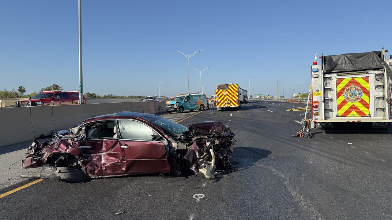 4 seriously injured in fiery Orange County crash; southbound lanes of S.R. 429 shut down: FHP