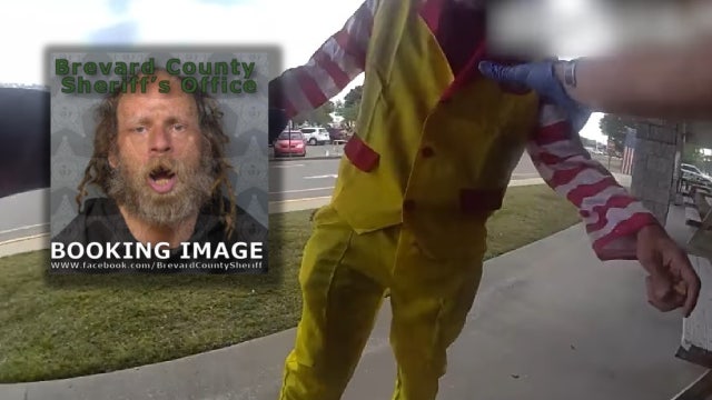 Video: Florida man dressed as clown taken down by officers for allegedly trespassing
