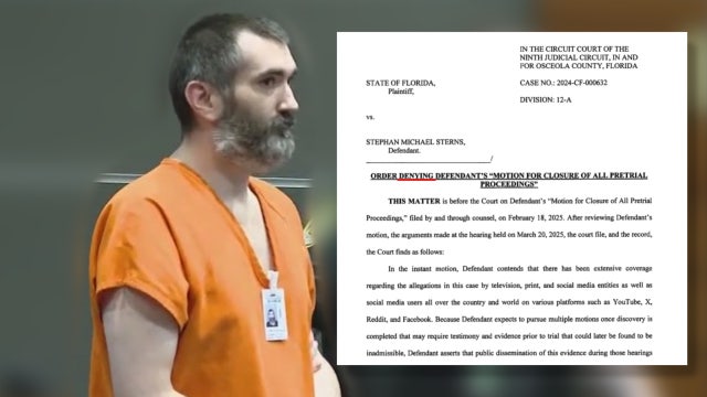 Judge denies Stephan Sterns' motion to ban the press, public from his pre-trial hearings