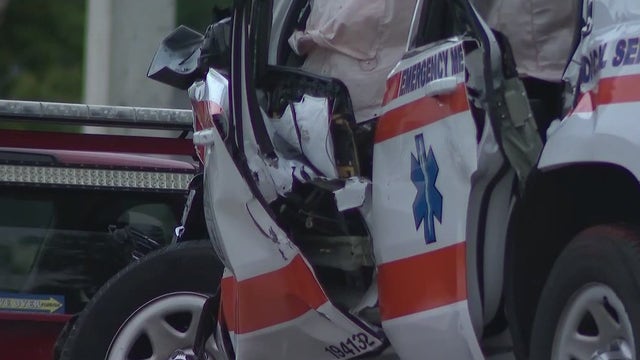 EMS driver hospitalized after fiery crash in Daytona Beach