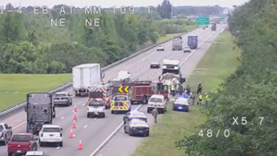 Volusia County vehicle fire backs up traffic on I-4 eastbound