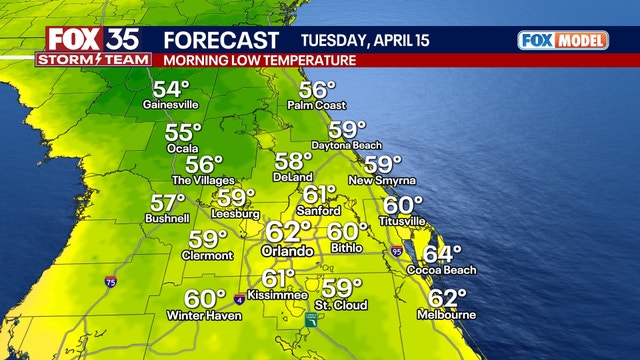 Orlando weather: Cool Monday evening to turn into even cooler Tuesday morning
