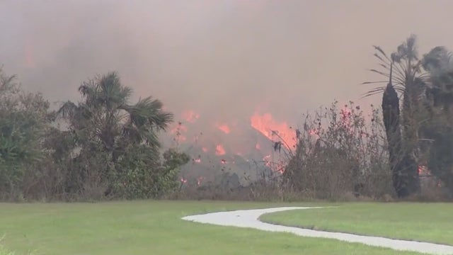 Brevard County to issue burn ban as Palm Bay fire sends smoke over I-95