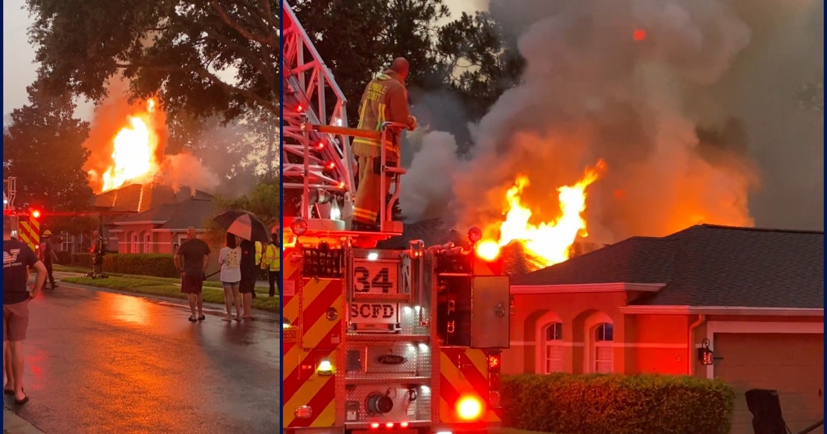 Lightning strike sparks massive house fire in Sanford | FOX 35 Orlando