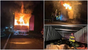 Palm Coast semi-truck hauling watermelons catches fire, officials say