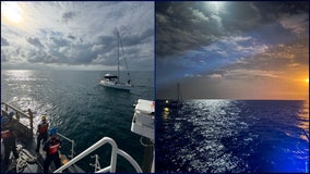 Florida officials rescue 2 people on sailboat stranded 40 miles off Cape Canaveral coast