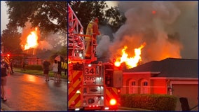 Lightning strike sparks massive house fire in Sanford