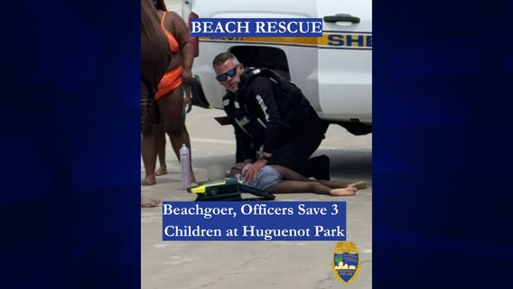 Florida officers save 3 drowning children at Huguenot Park