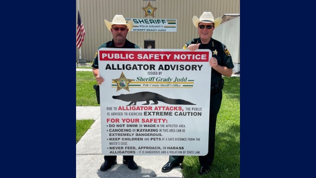 Polk Co. Sheriff issues alligator advisory, sign installed after back-to-back attacks