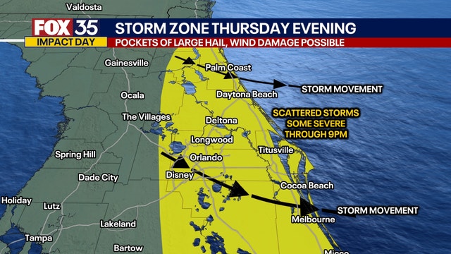 Orlando weather: Severe storms threaten parts of Central Florida Thursday evening